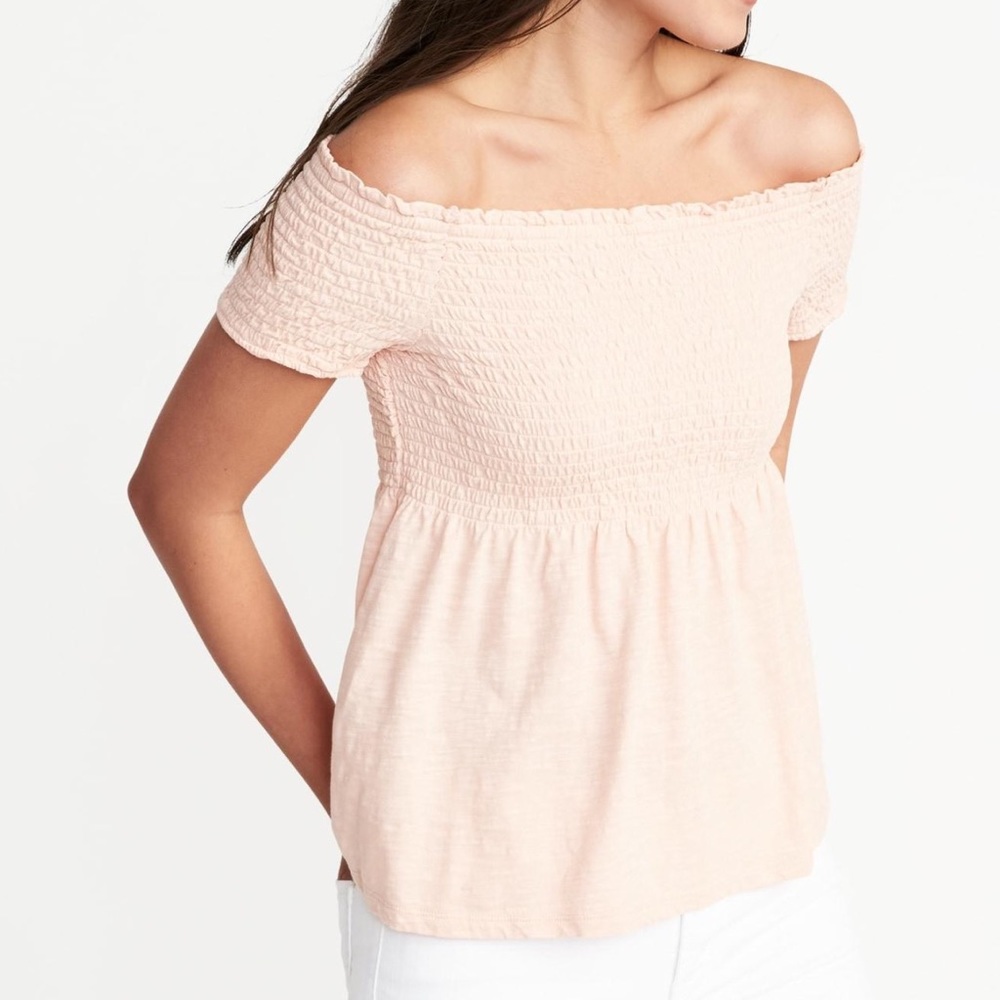 Old navy off the shoulder smocked peplum top